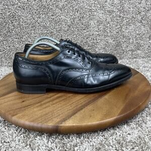 Johnston & Murphy Heritage Wingtip Oxfords Mens 11.5 B Black Leather Dress Shoes